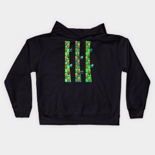 Birds and colorful trees Kids Hoodie